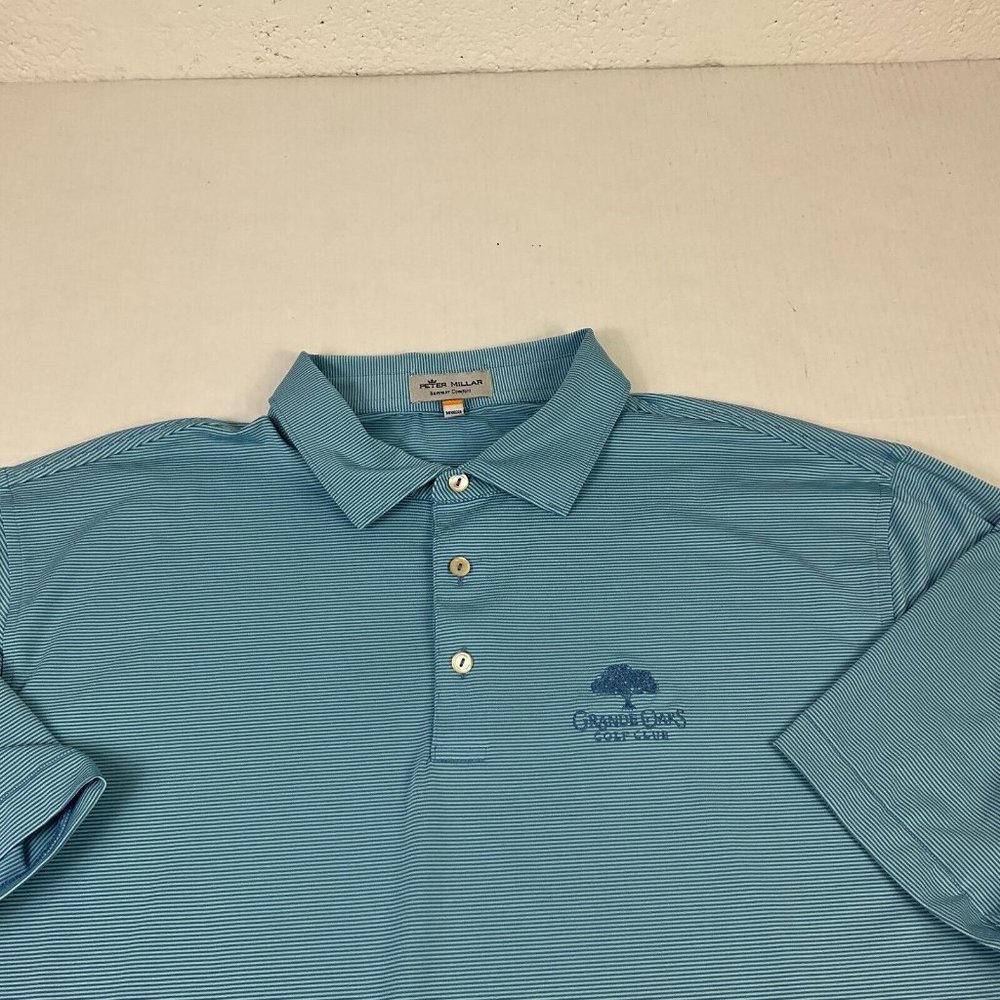 Peter Millar Polo Golf Shirt Striped Summer Comfort SS Stretch XL